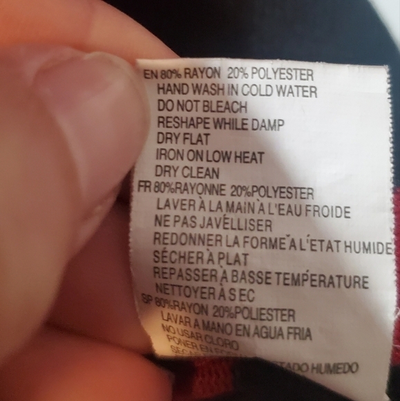 Le Temps des Cerises red&black stripped scooped cowl neck knit Sweater Dress XS - Picture 5 of 5